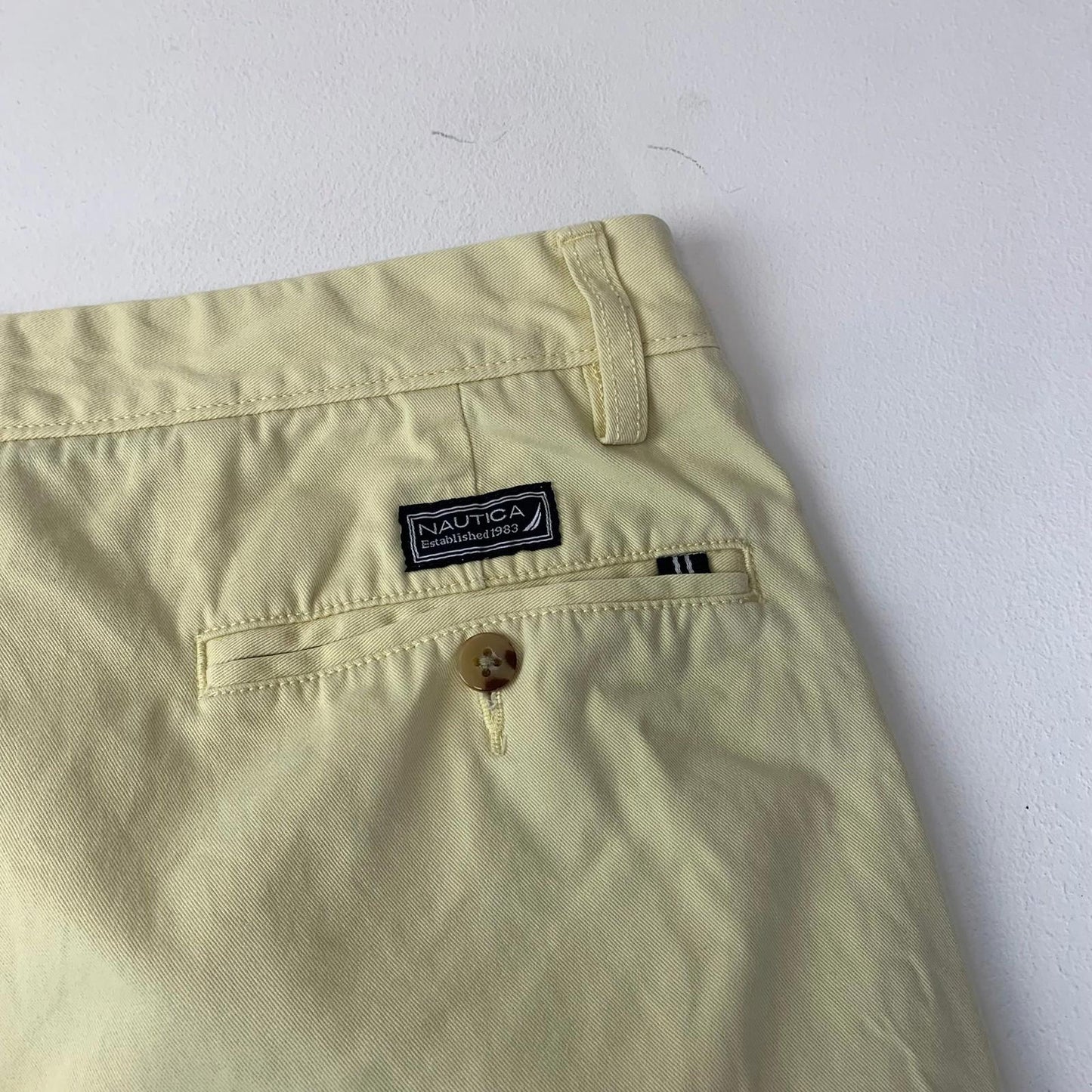 Nautica Classic Fit Chino Shorts Beige Cotton Men's Size 36