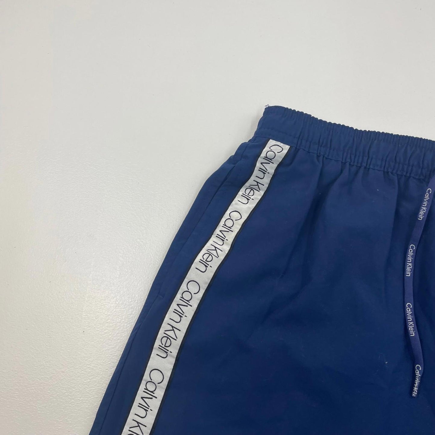 CALVIN KLEIN Swim Shorts Logo Tape Blue Mens Large