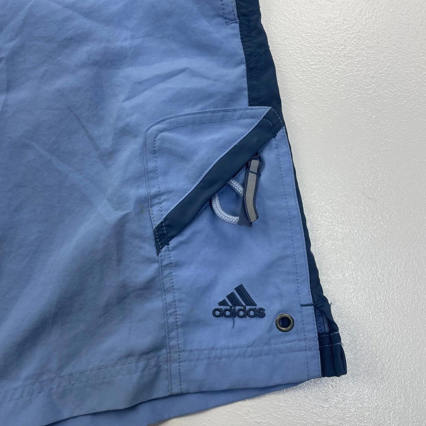 Adidas Swim Shorts Quick Dry Elastic Waist Blue Mens L