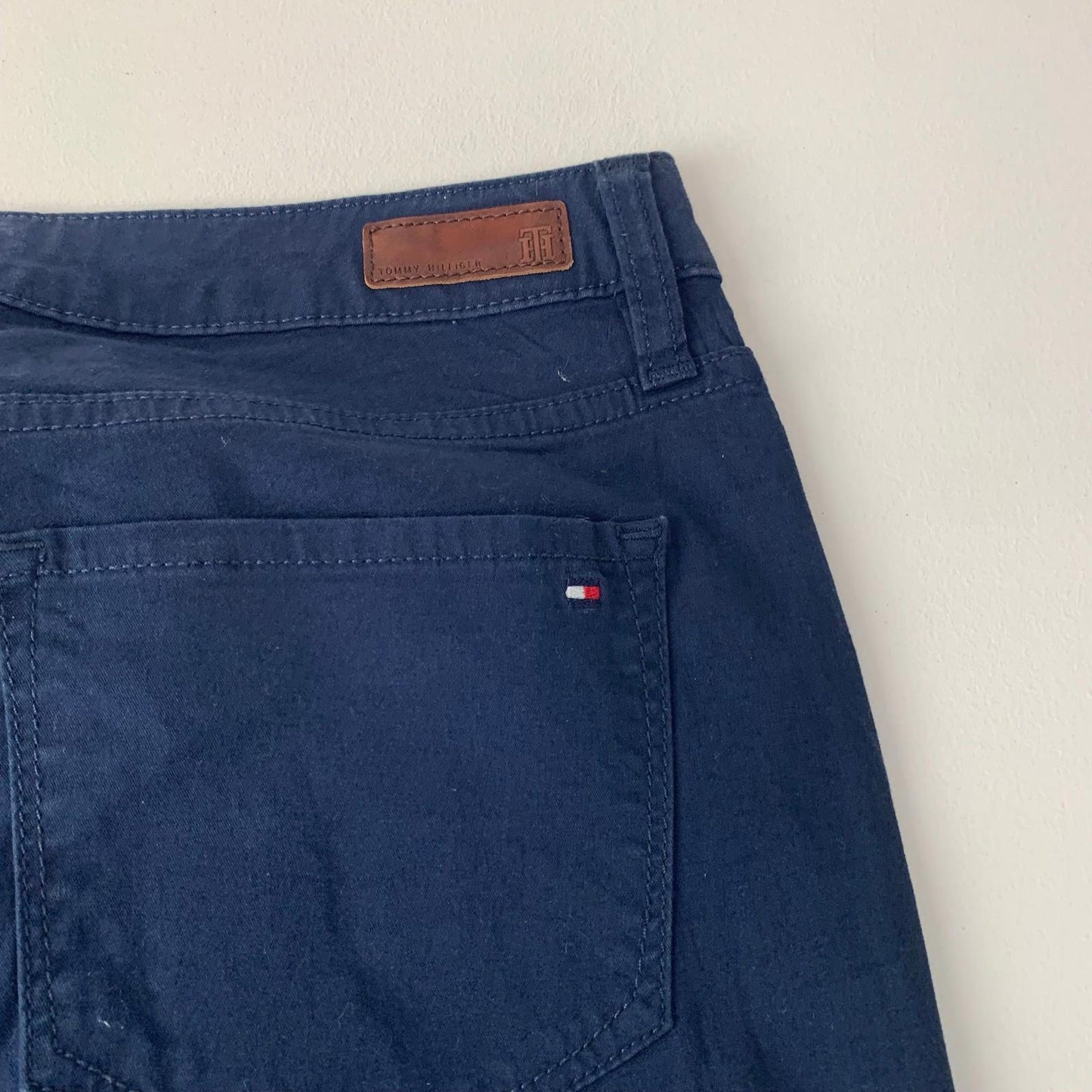 Tommy Hilfiger Straight Leg Trousers Classic Blue Denim Women UK 10