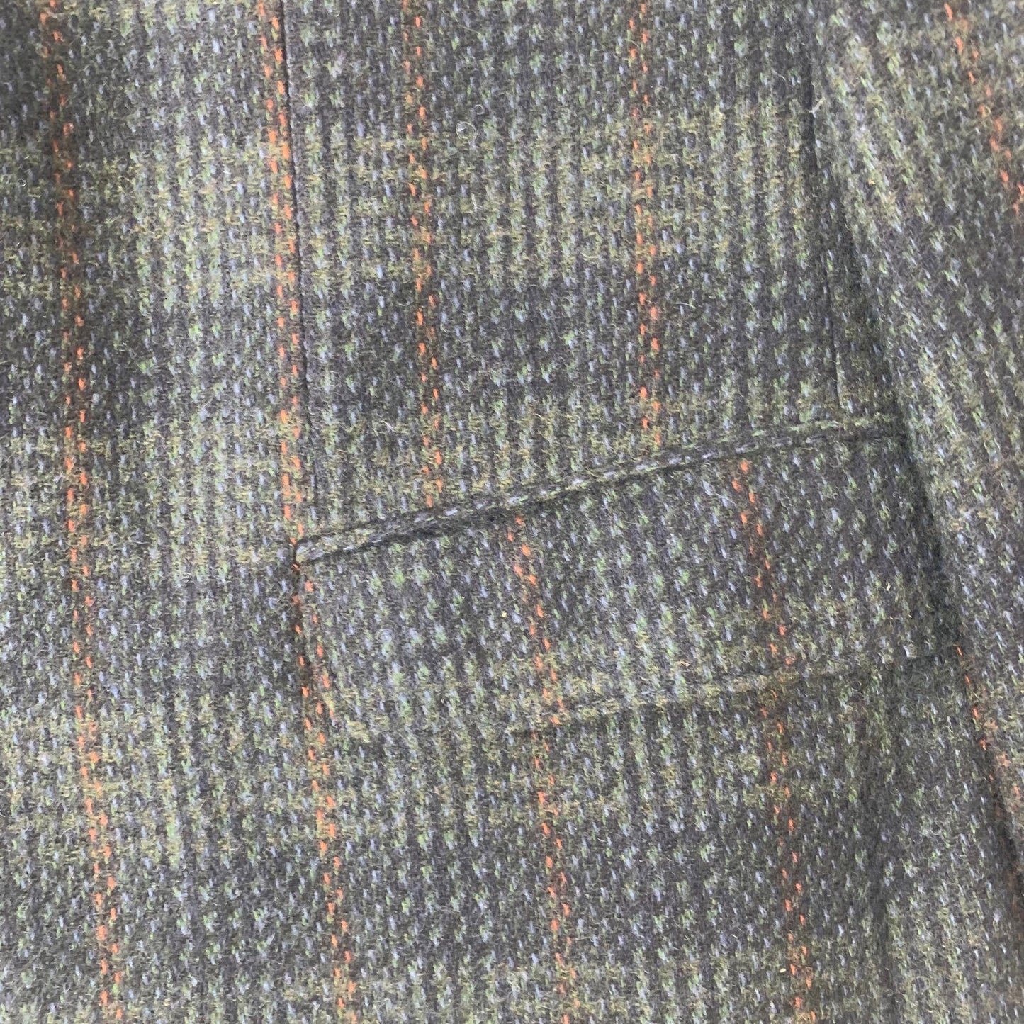 Mens Chequered Wool Jacket / Large