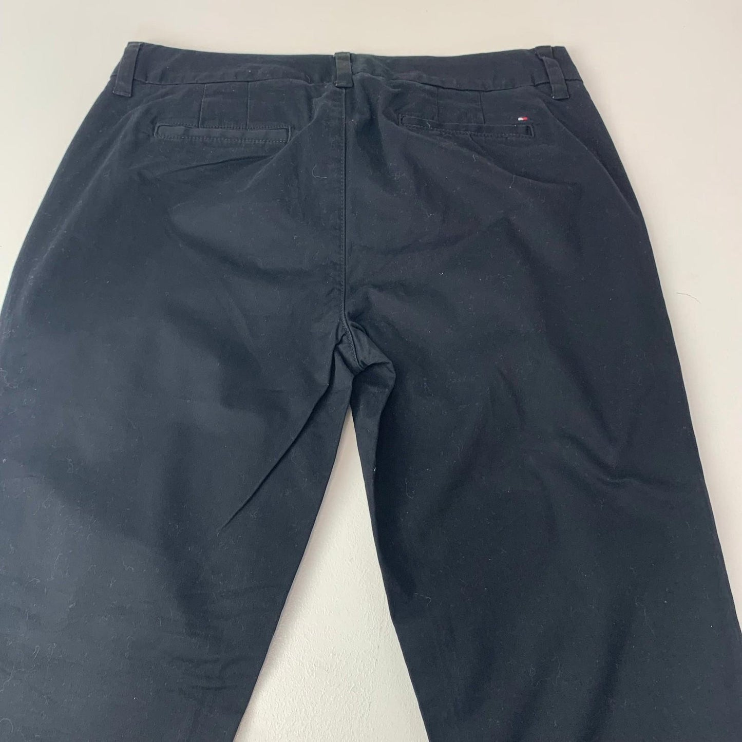 Tommy Hilfiger Hampton Stretch Slim Chino Trousers Black Women UK 10
