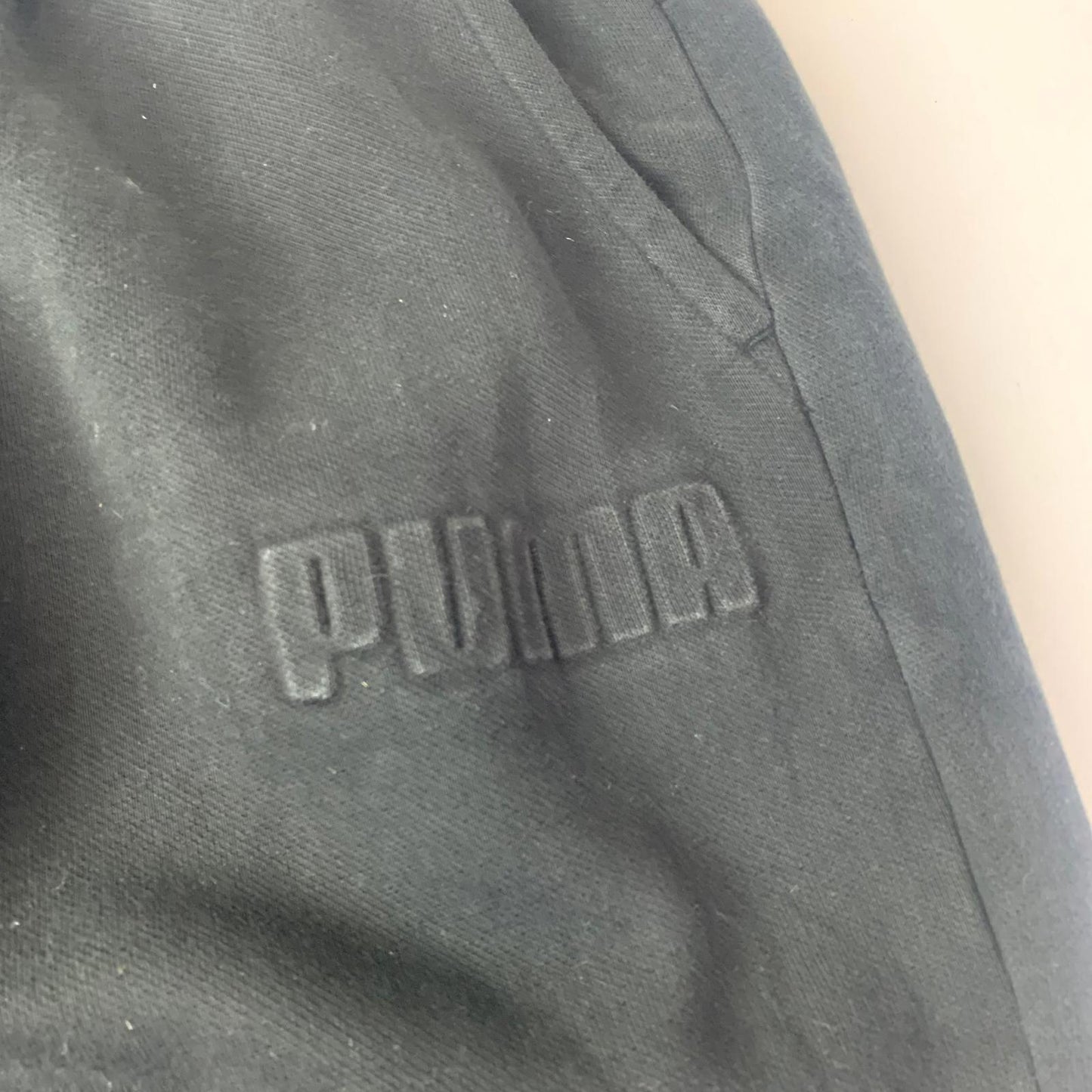 Puma Activewear Jogger Sweatpants Embossed Logo Black Men's L