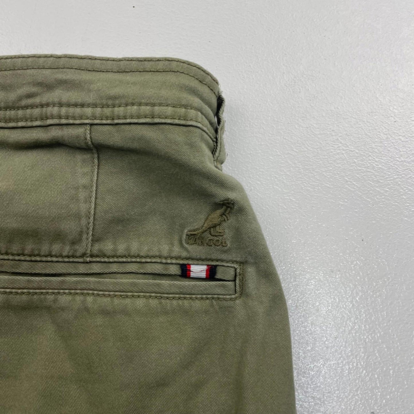 Kangol Chino Shorts Casual Olive Green Mens UK XS
