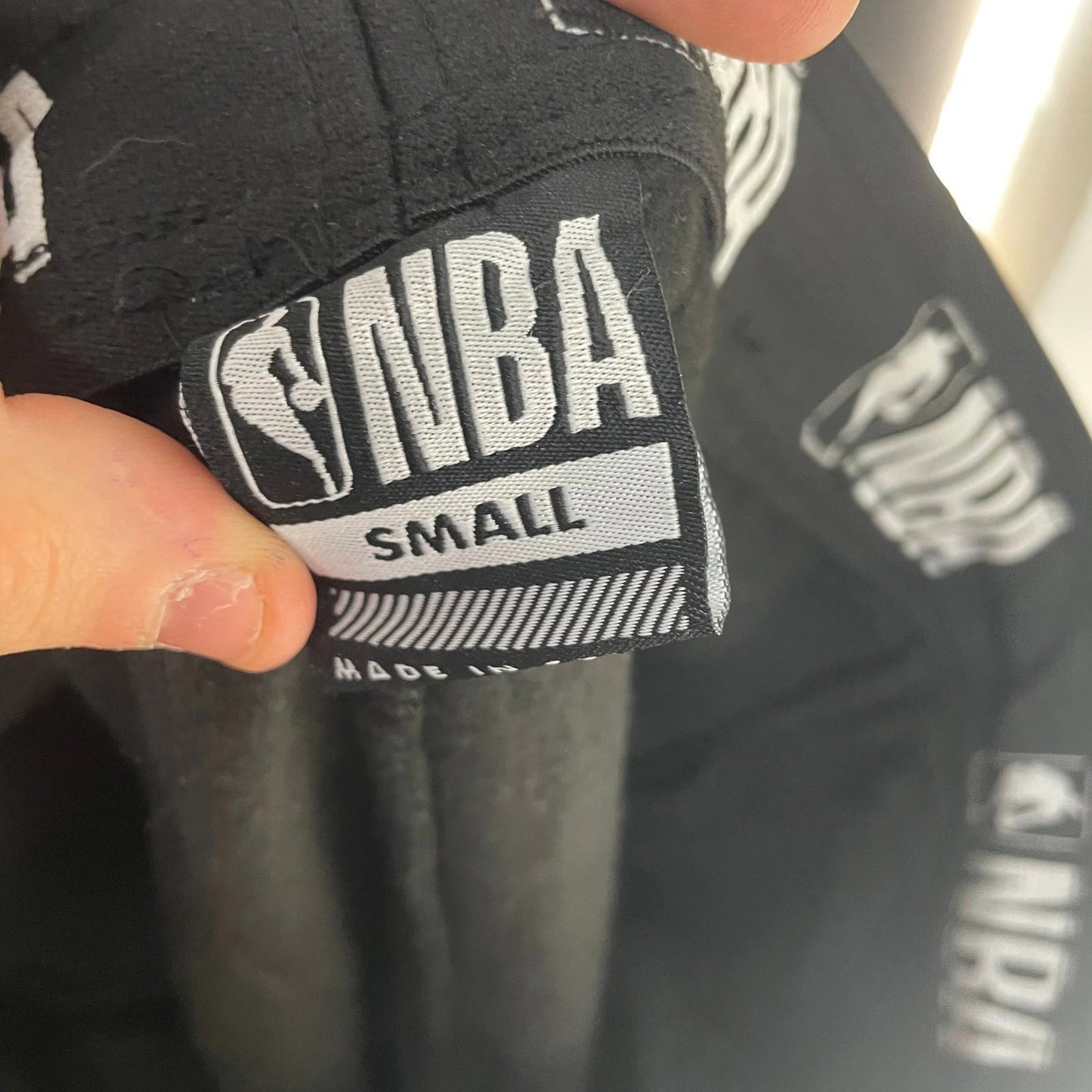 NBA Sweatpants Jogger Cuffed Black Mens Small