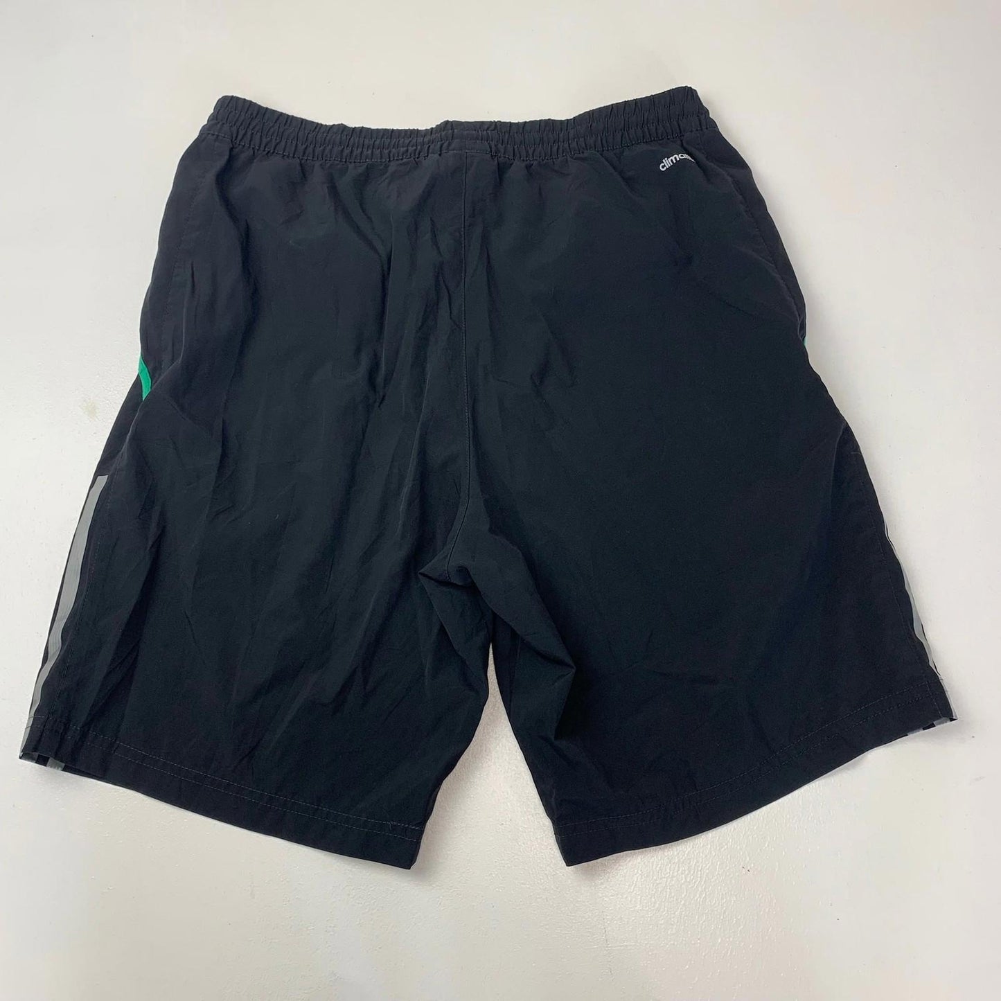 ADIDAS Climalite Activewear Shorts Black Reflective Stripes Mens L