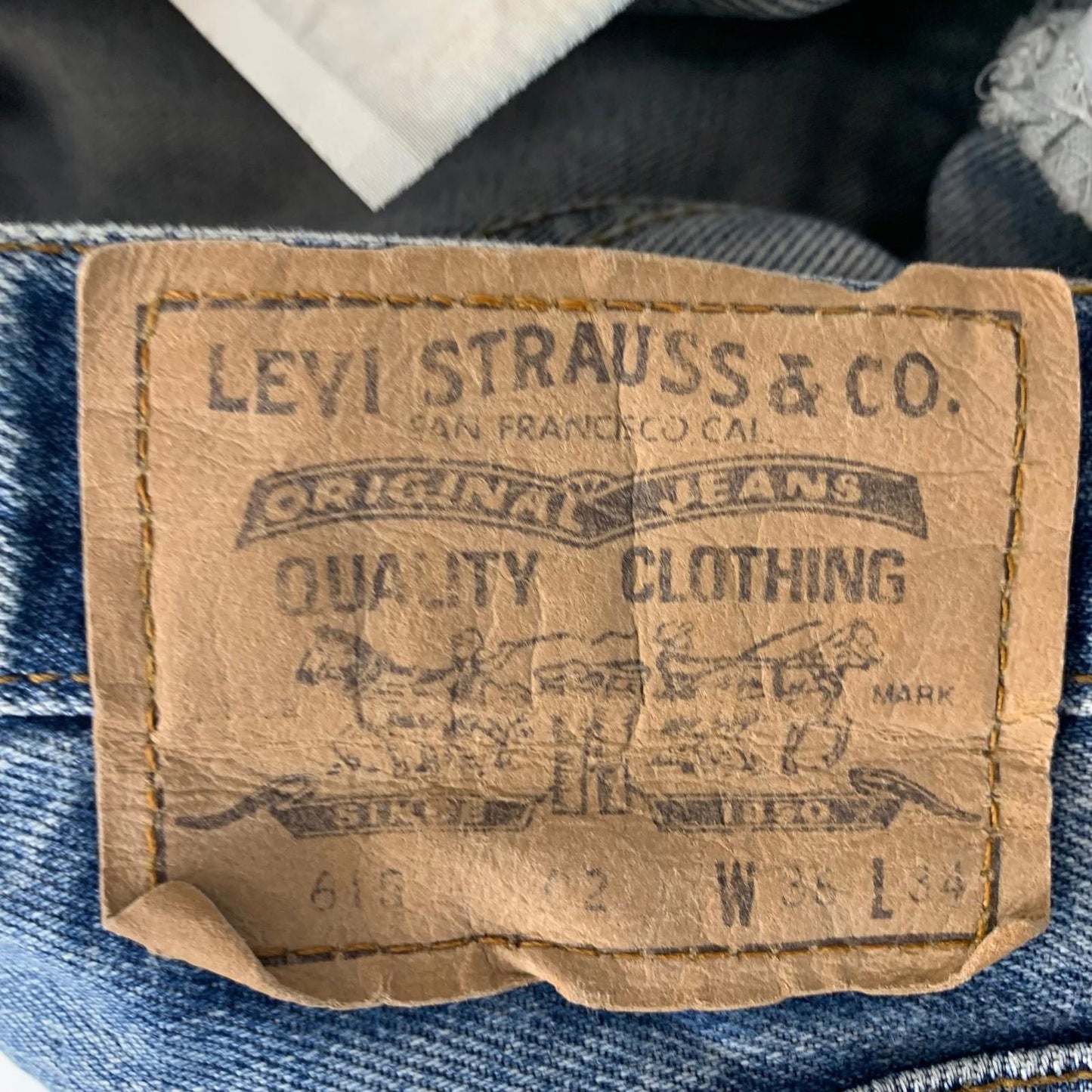 LEVI STRAUSS & CO Jeans Straight Leg Light Wash Denim Mens W36 L34