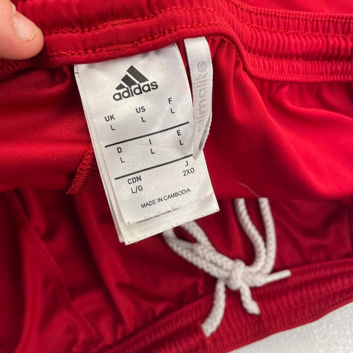 ADIDAS Climalite Activewear Shorts Striped Red Black Mens Large