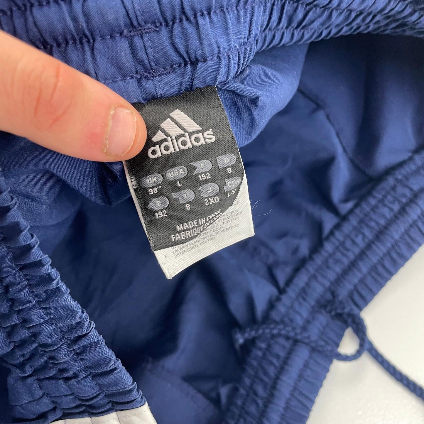 ADIDAS Sports Shorts Elastic Waist Blue Training Gym Casual Mens L