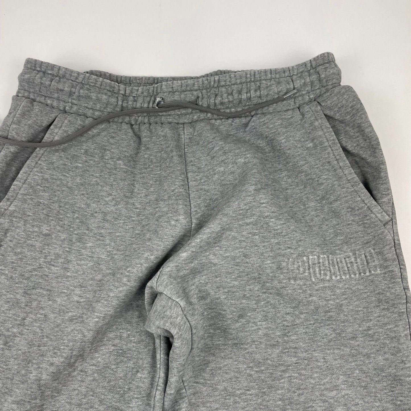 Men’s PUMA Light Grey Embossed Joggers , Size Medium