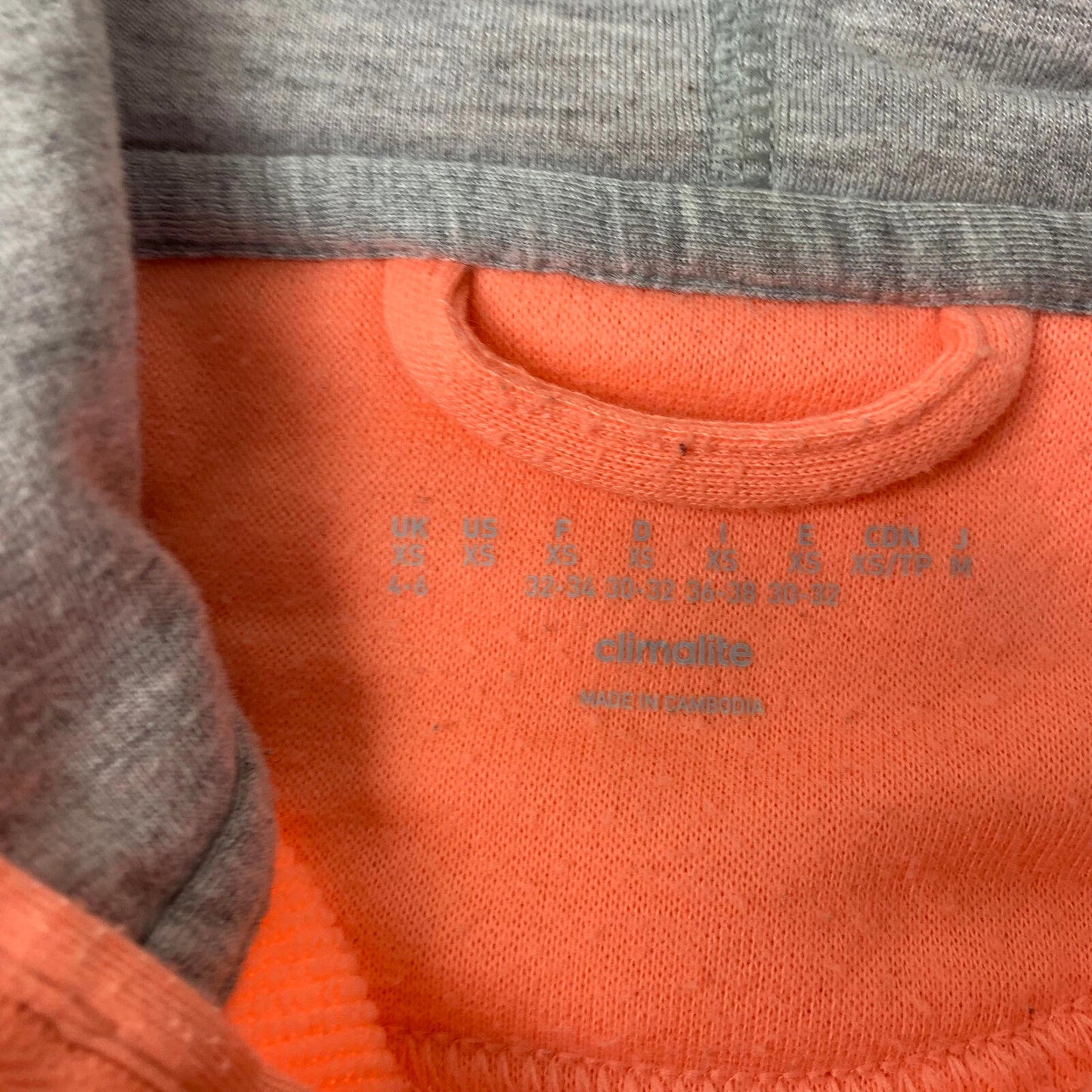 Women’s ADIDAS Full Zip Hoodies / Orange / UK 4-6 / XS / Cotton