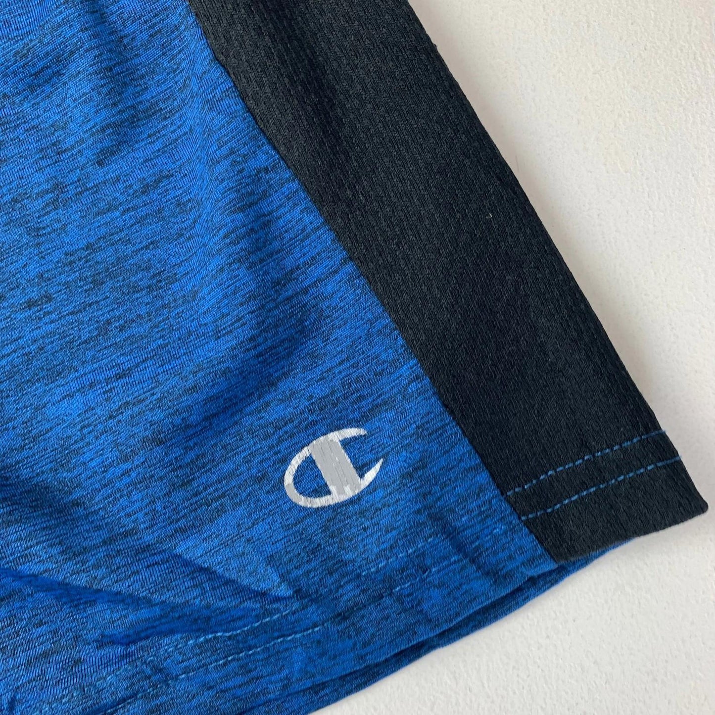 Champion Boys Activewear Athletic Shorts Blue Black Elastic Waist 10/12