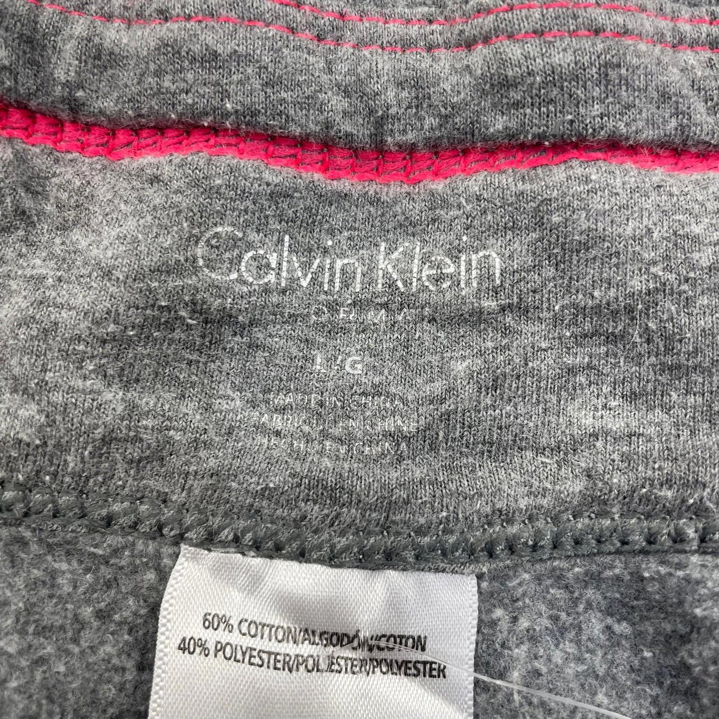 Calvin Klein Sweatpants Jogger Style Elastic Waist Logo Grey Womens Large