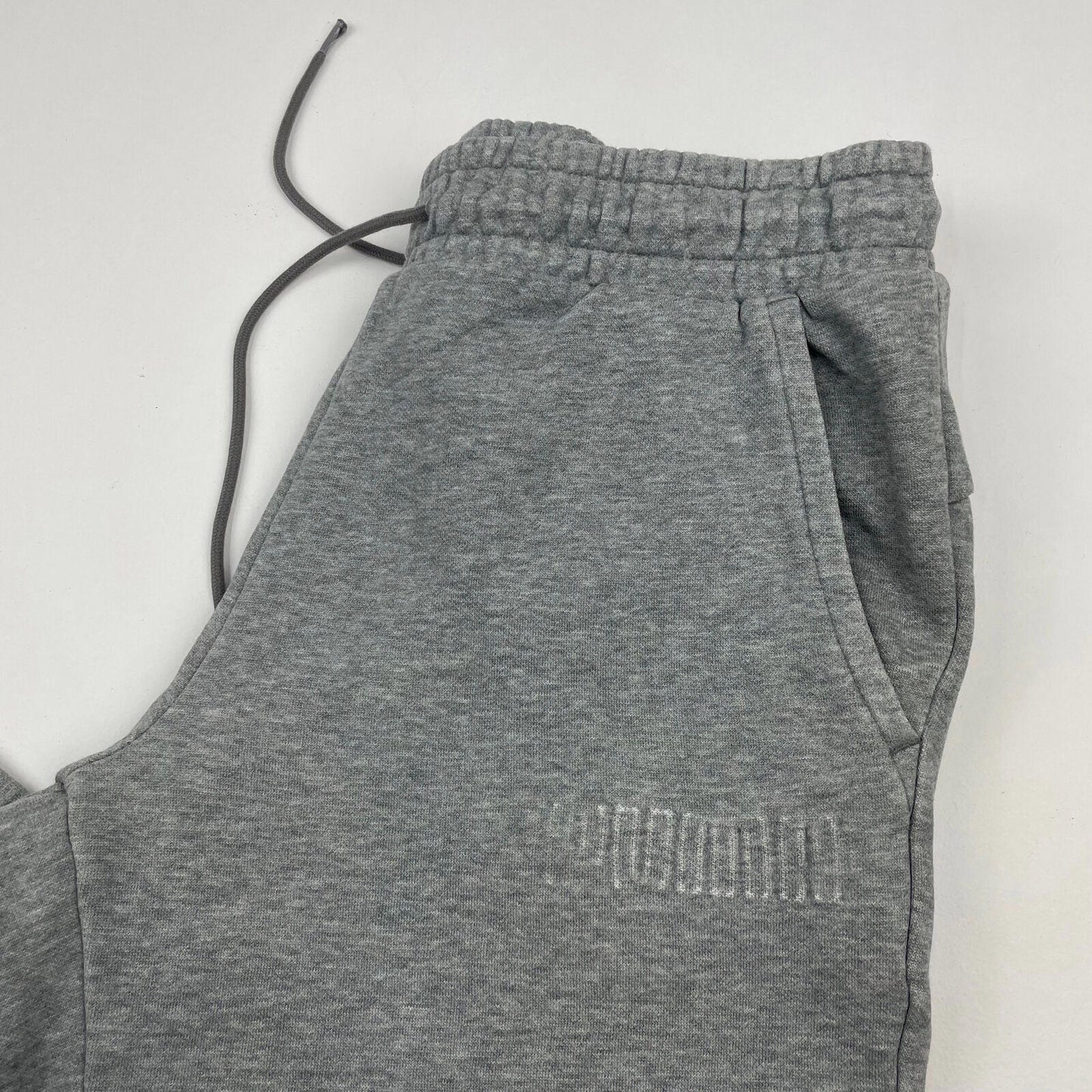 Men’s PUMA Light Grey Embossed Joggers , Size Medium