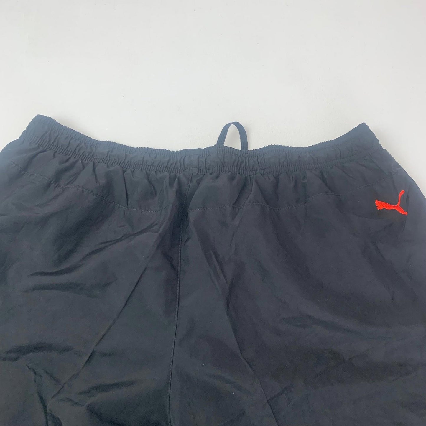 PUMA Athletic Shorts Elastic Waist Black With Logo Mens L