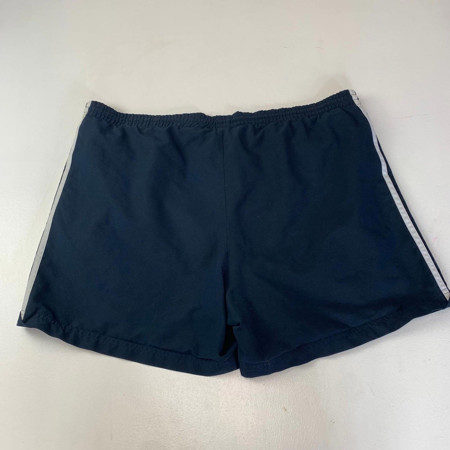Adidas Athletic Shorts Elastic Waist Black Striped 3-Stripes Mens 2XL