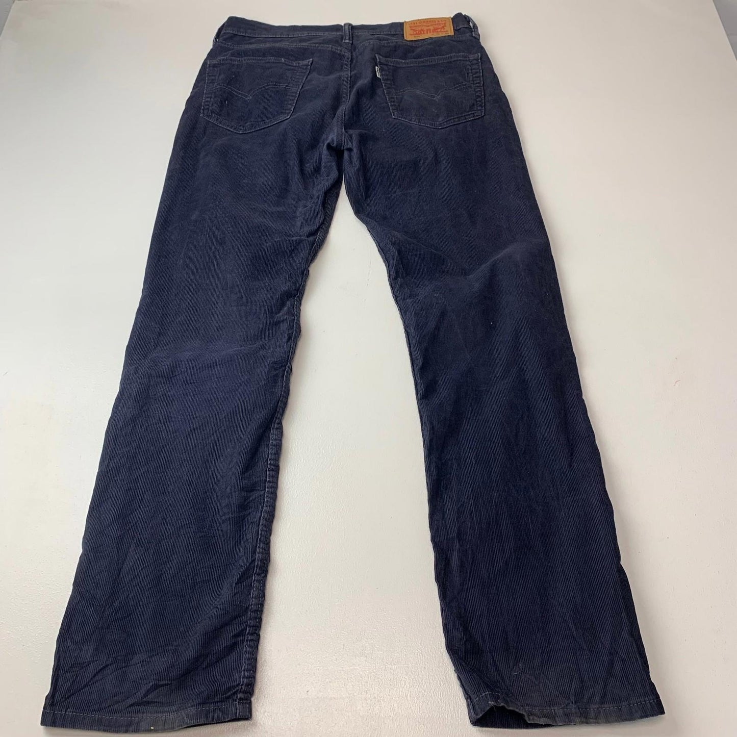 Levi's 514 Corduroy Trousers Straight Fit Navy Blue Men's W32 L32