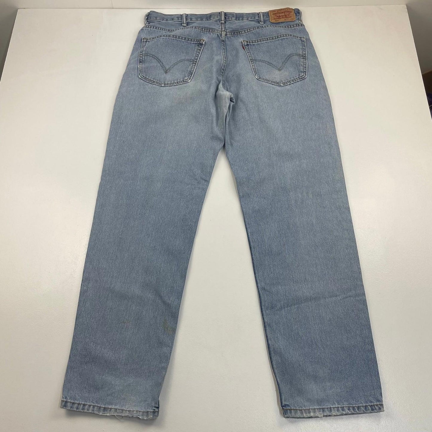 LEVI'S 550 Relaxed Fit Straight Leg Denim Light Wash Jeans Mens W38 L34