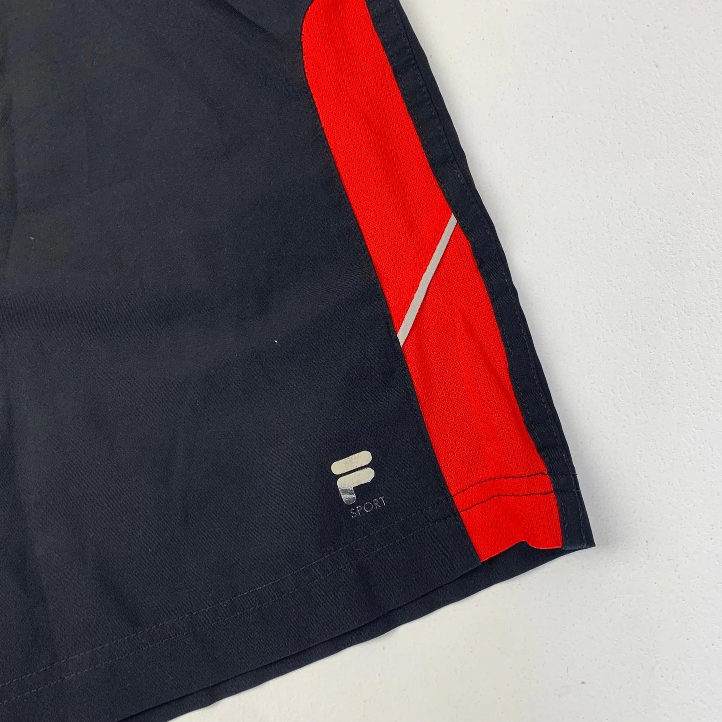 FILA SPORT Running Shorts Black Red Athletic Elastic Waist Mens Size L