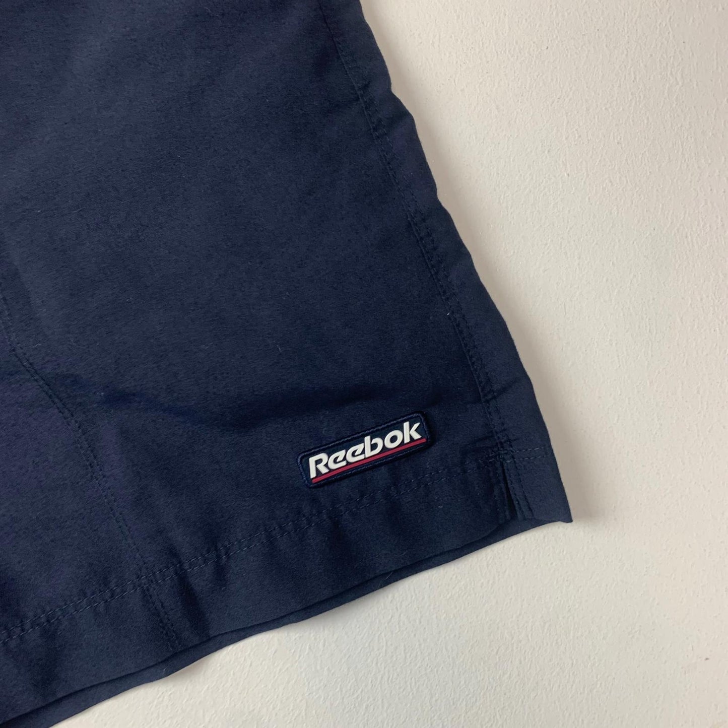 REEBOK Athletic Shorts Drawstring Navy Blue Mens S