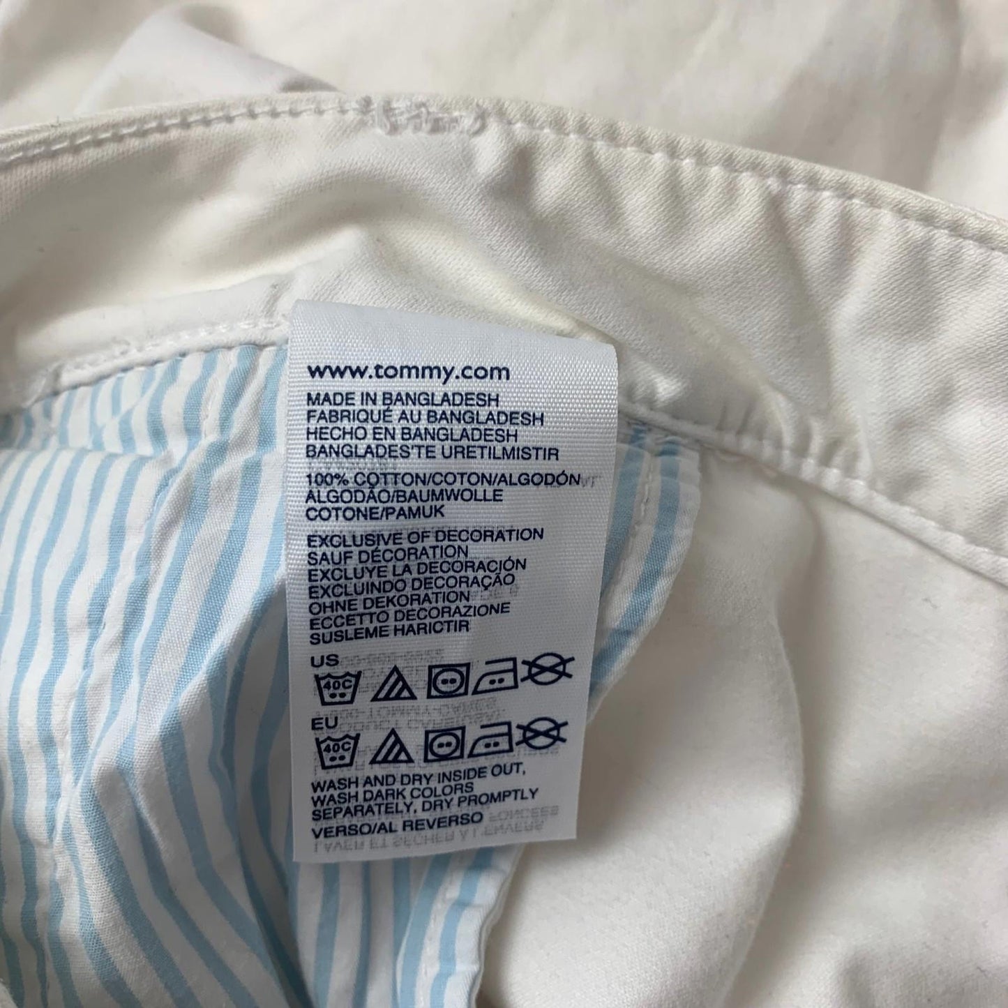 Tommy Hilfiger Bermuda Shorts White Cotton Women UK Size 8