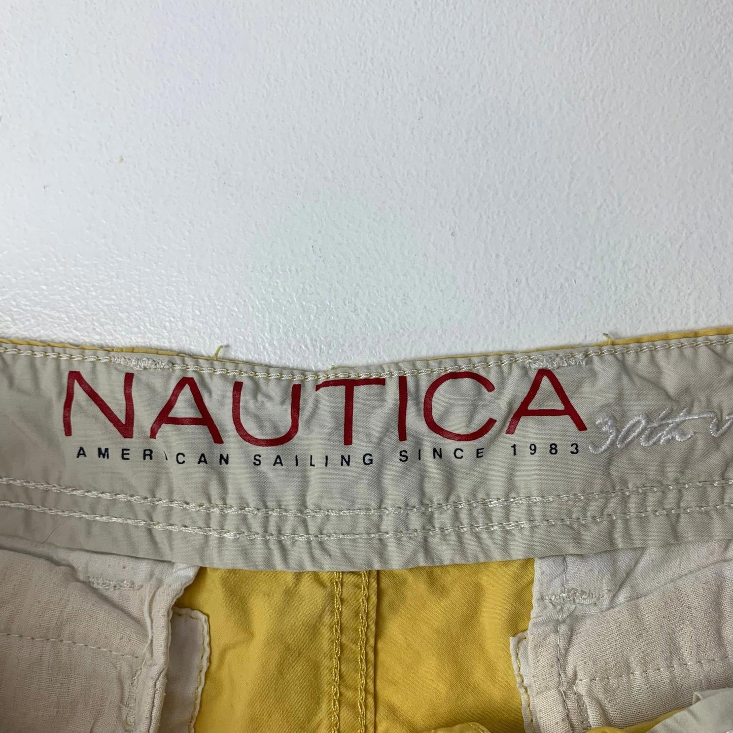Nautica Cargo Shorts Relaxed Fit Yellow Mens 36W