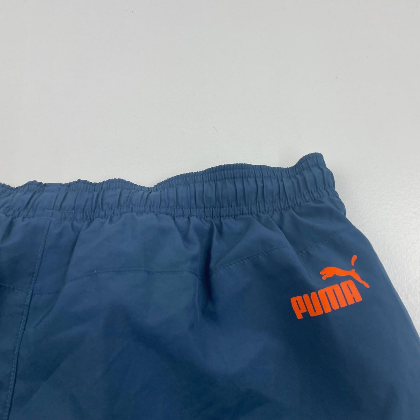 PUMA Athletic Shorts Graphic Print Blue Orange Mens UK S