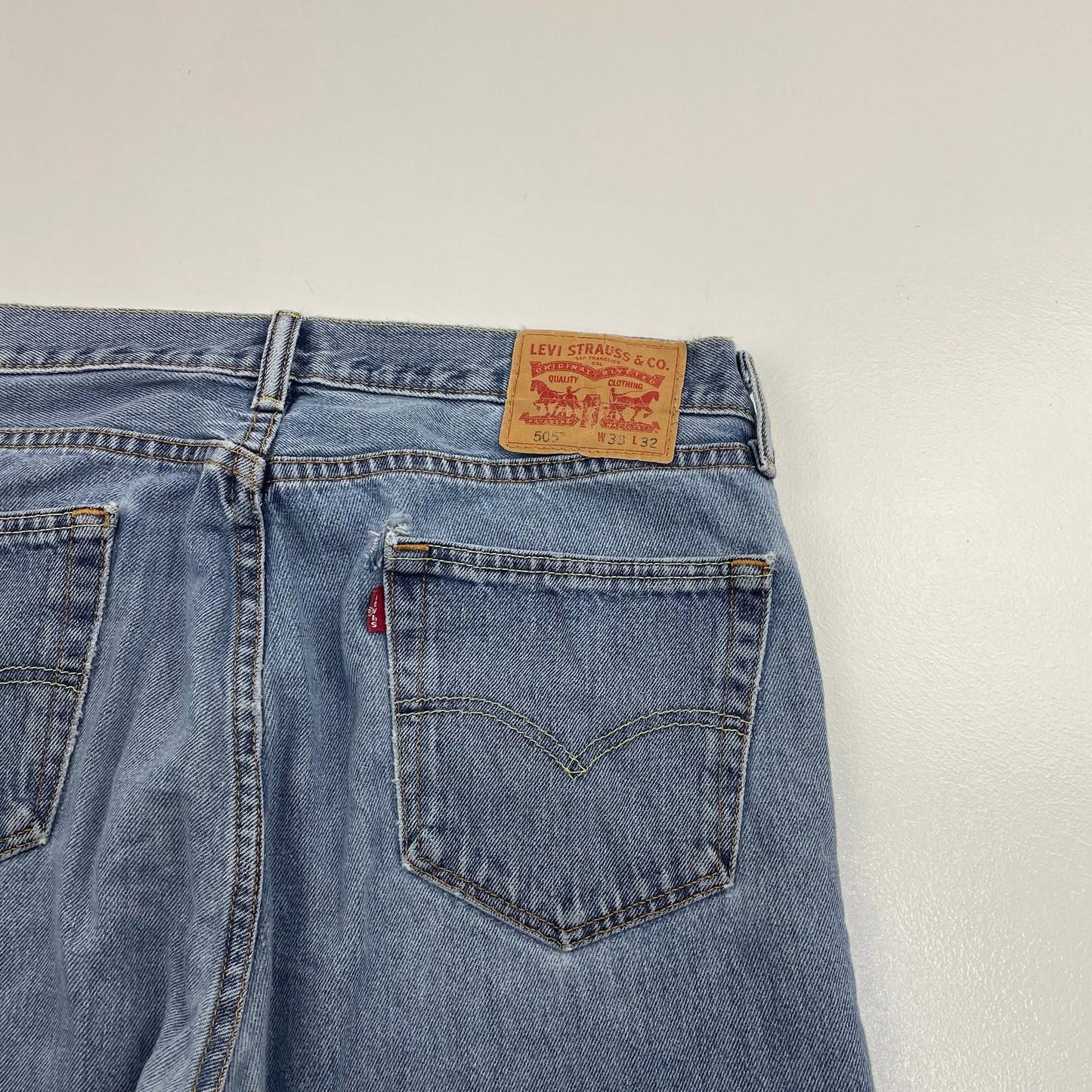 LEVI'S 505 Straight Regular Fit Denim Blue Jeans Mens W33 L32
