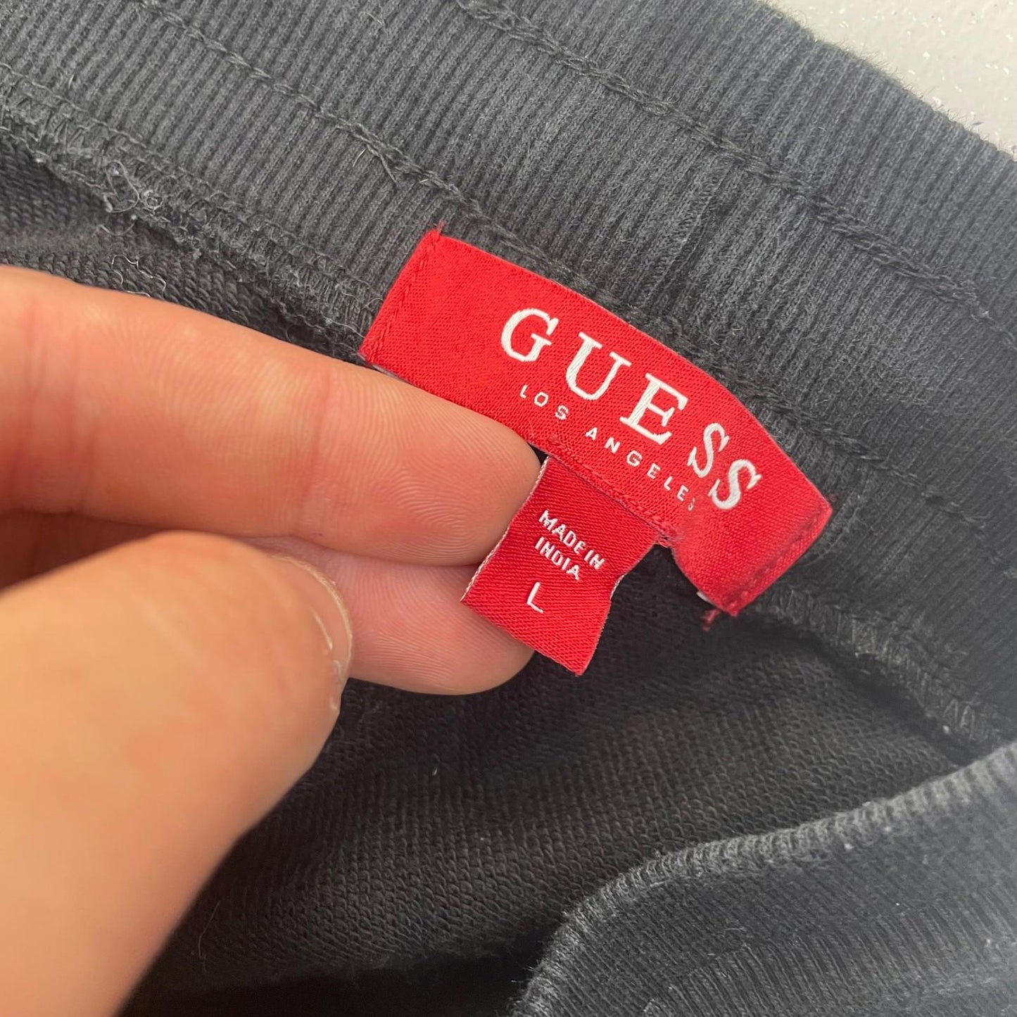 Guess Jogger Track Pant Logo Side Stripe Black Mens Large