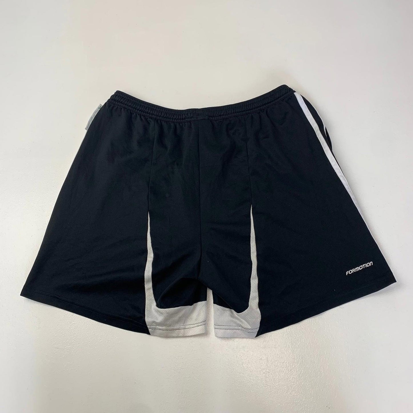 ADIDAS Formotion Athletic Shorts Black White Stripes Mens L