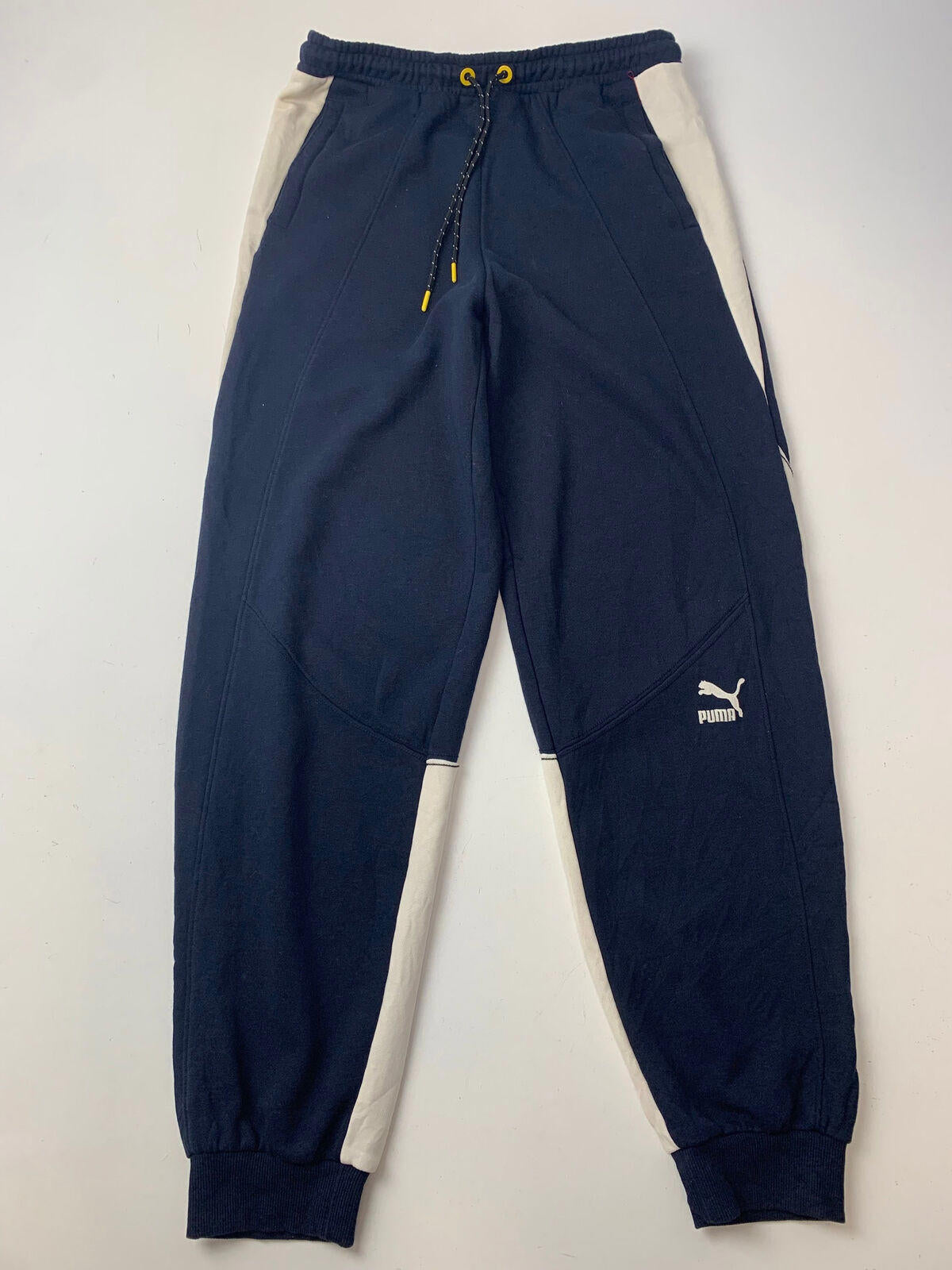 Mens PUMA Joggers / Navy Blue & White / Medium / Jogging Bottoms / 32-33” Leg
