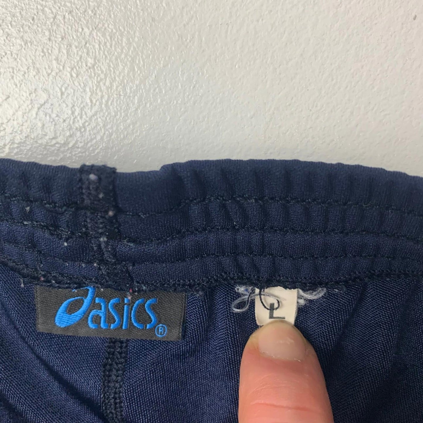 ASICS Boys Athletic Running Shorts Navy Yellow Grey Large