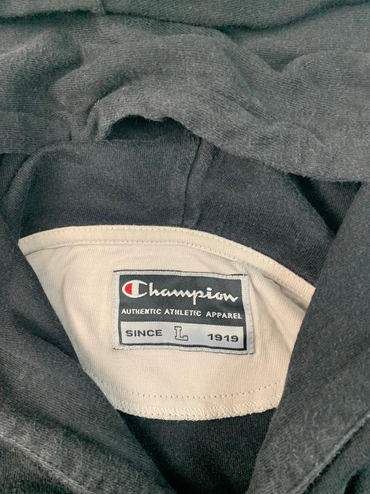 Women’s Vintage CHAMPION Embroidered Hoodie / Black / Large