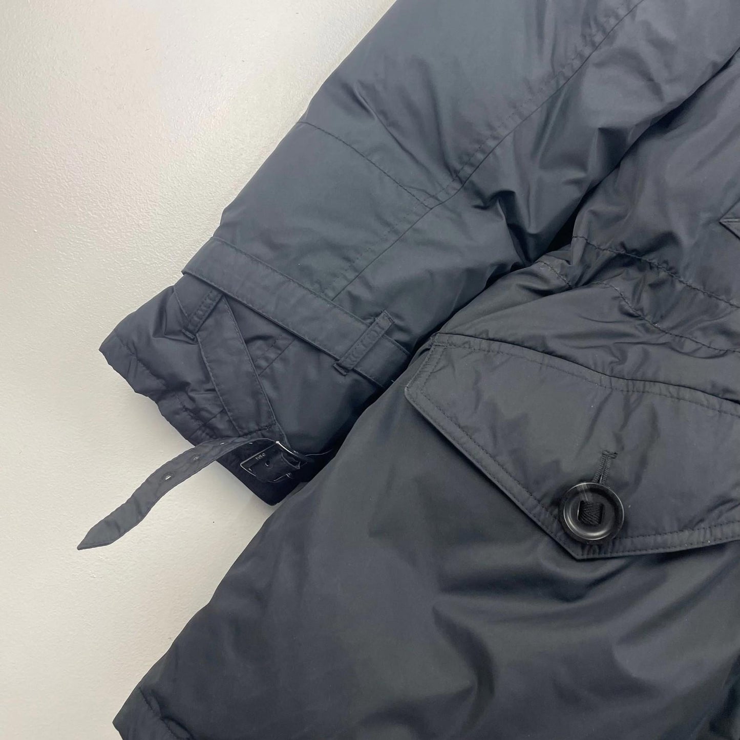 Polo Ralph Lauren Parka Fur Trim Hooded Black Jacket Women M
