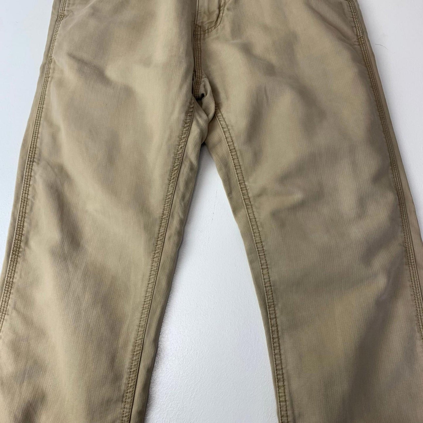 Tommy Hilfiger Custom Straight Chino Trousers Beige Cotton Mens Label Size 29x29