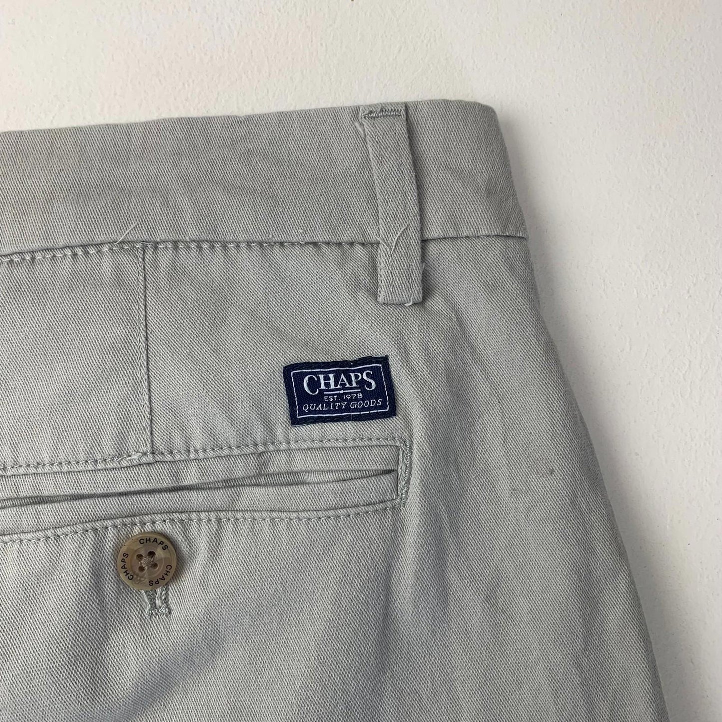 Chaps Coastland Wash Stretch Chino Shorts Grey Mens W35