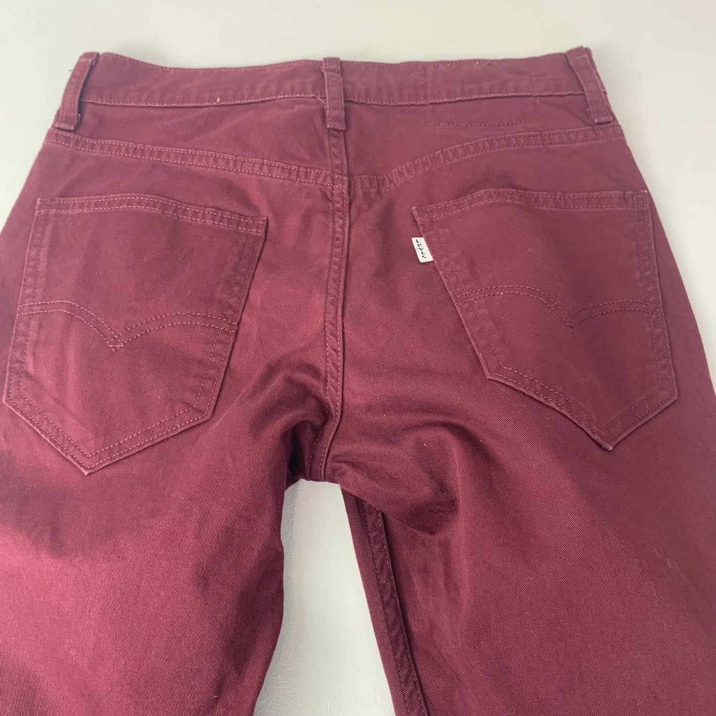 Levi's Trousers Chino Cotton Blend Burgundy Mens W28 L32