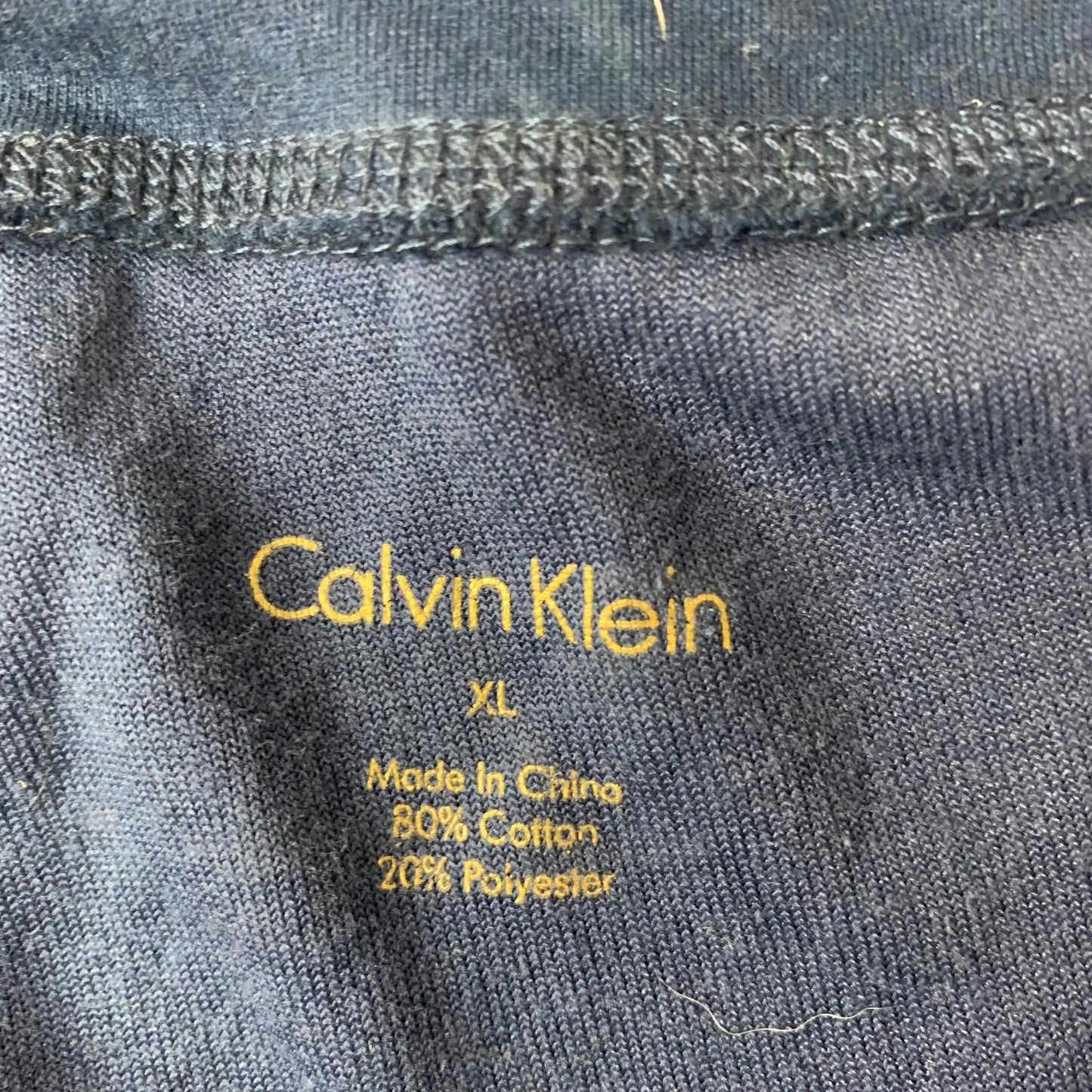 Calvin Klein Jogger Sweatpants Velour Ribbed Cuffs Navy Blue Women XL