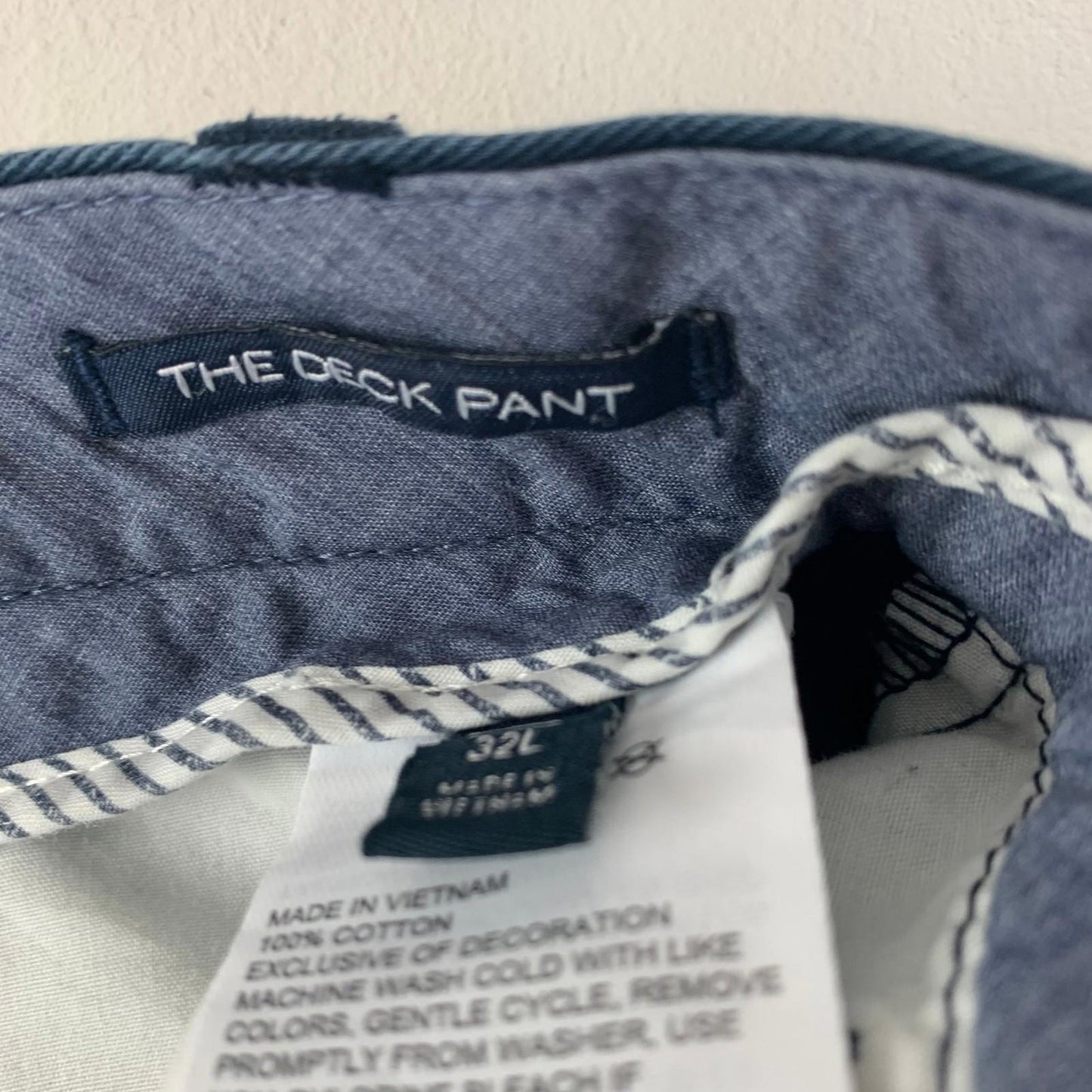 Nautica The Deck Pant Classic Chino Navy Blue Mens W34 L32