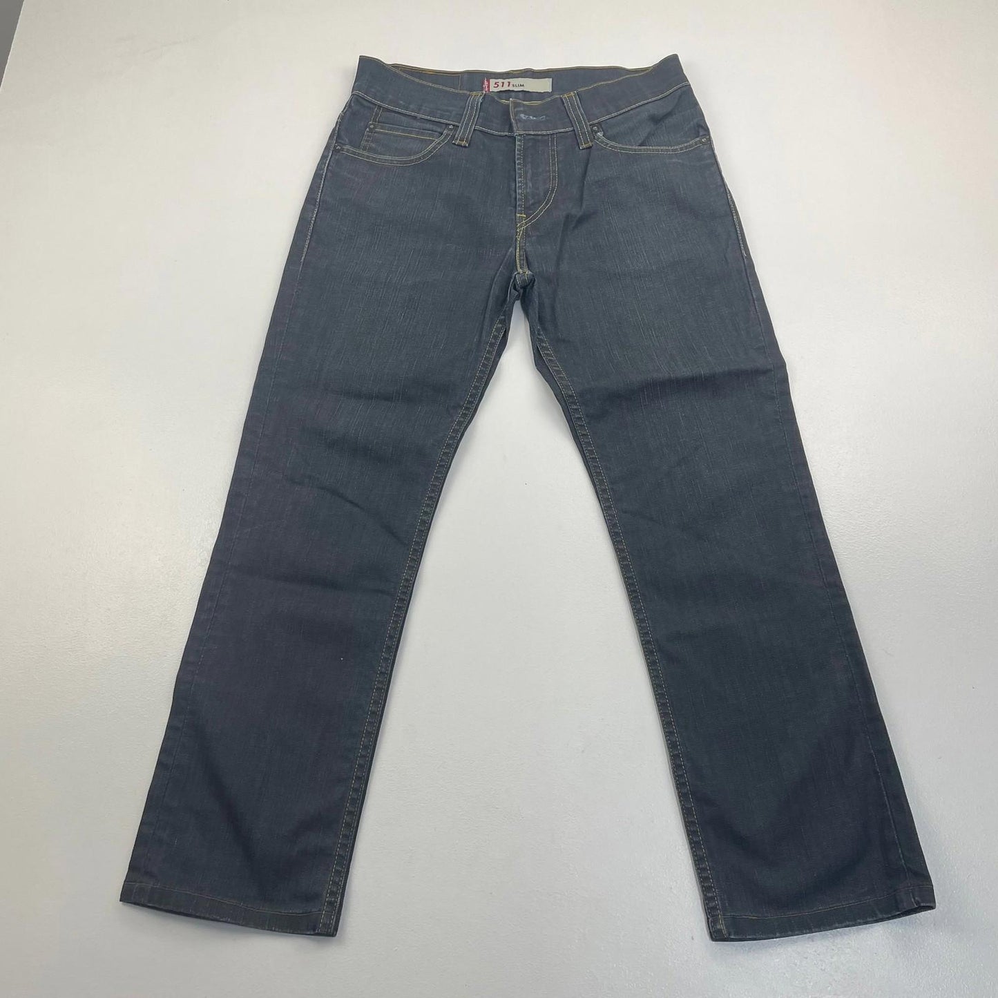 Levi's 511 Slim Jeans Classic Dark Blue Riveted Stitch UK 10 W31 L26
