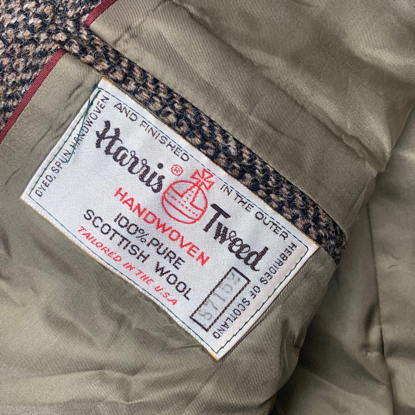 Men’s CLUB ROOM Harris Tweed Jacket / Brown / 44 L