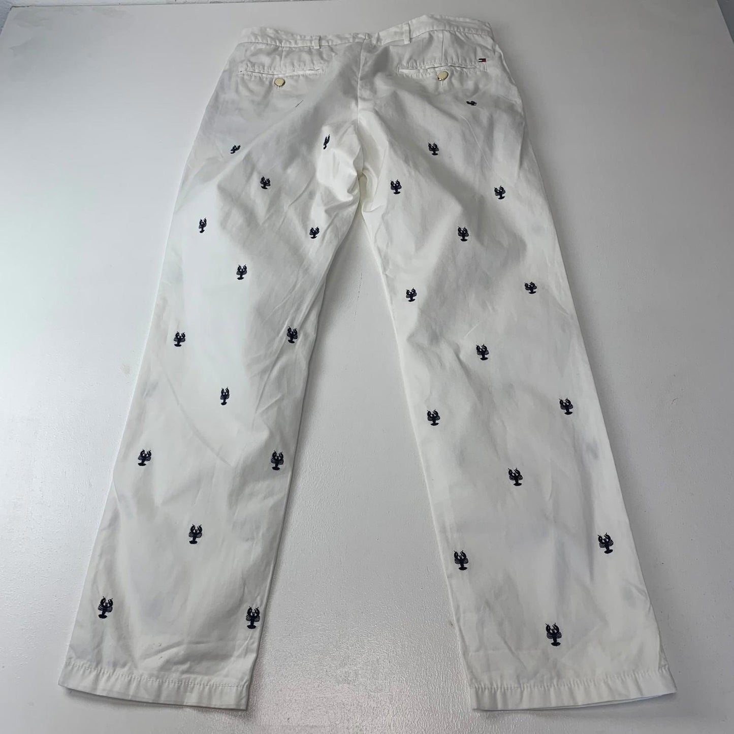 Tommy Hilfiger Mercer Chino Slim Fit Lobster Pattern White Mens 31/32