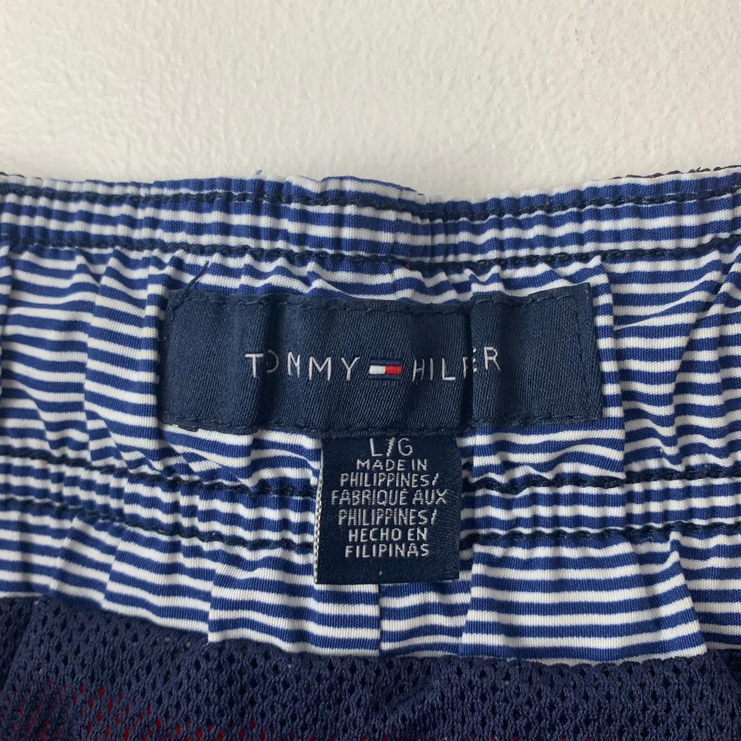 Tommy Hilfiger Swim Shorts Red Colourblock Pocket Swimwear Mens L