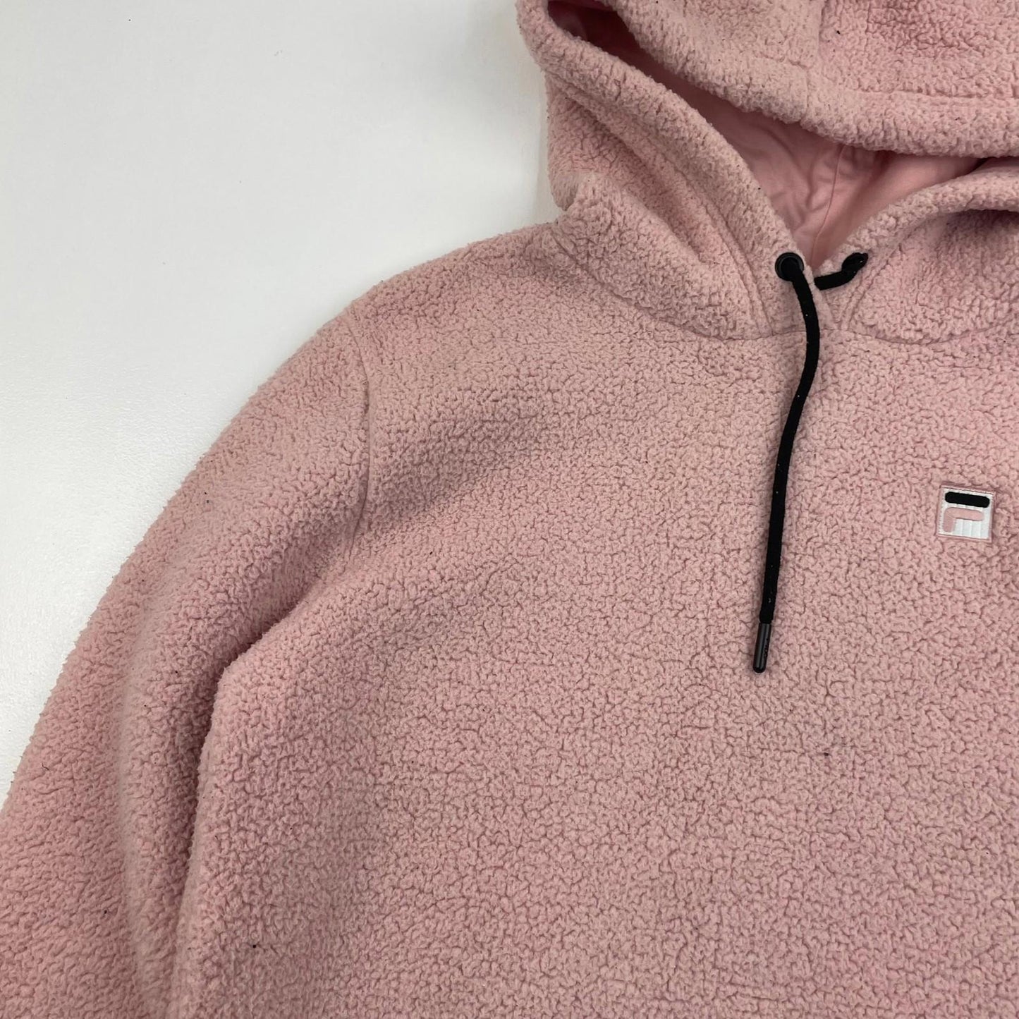 Fila Hoodie Pullover Fleece Pink Womens UK S