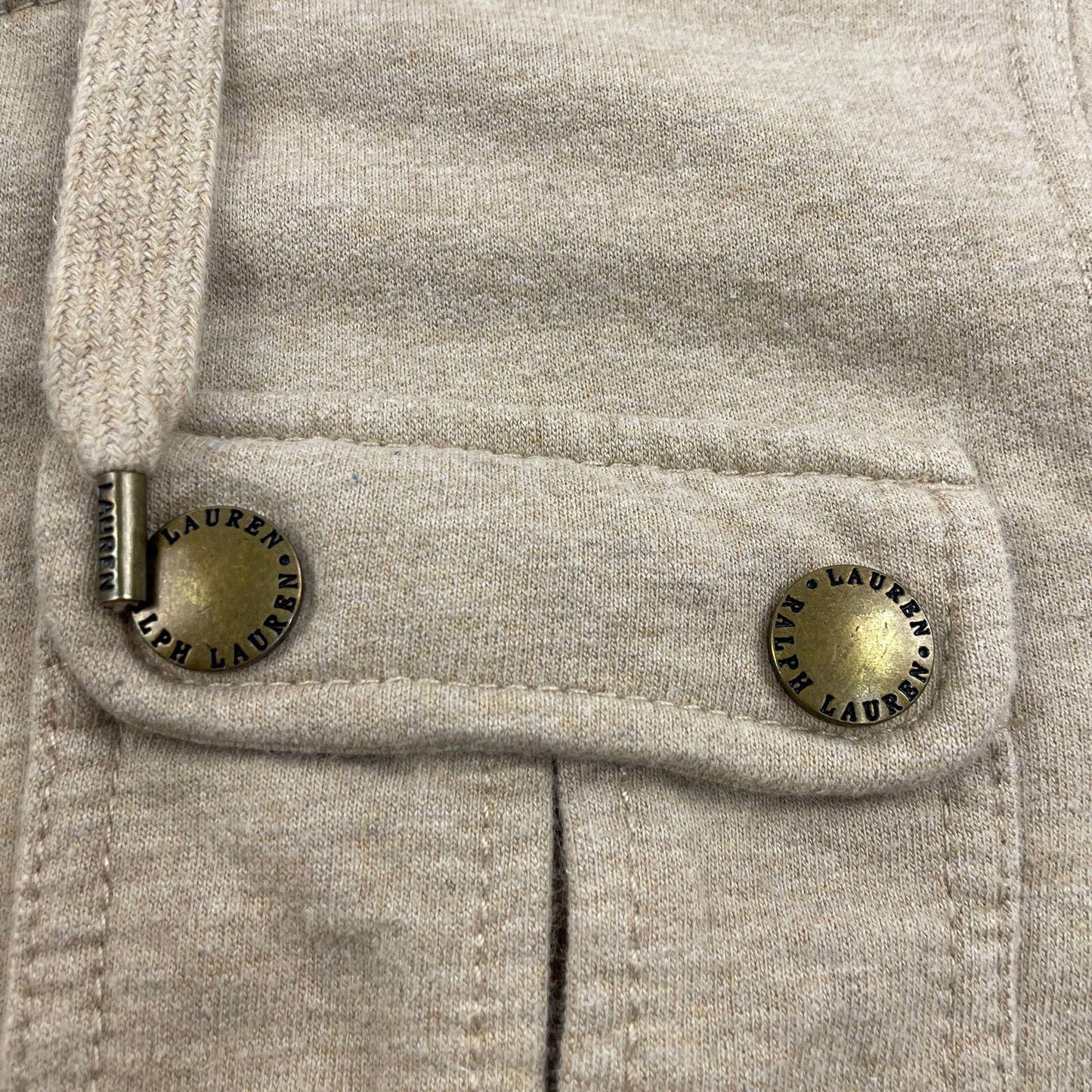 Women’s Ralph Lauren Petite Beige Full Zip Hoodie , Size M