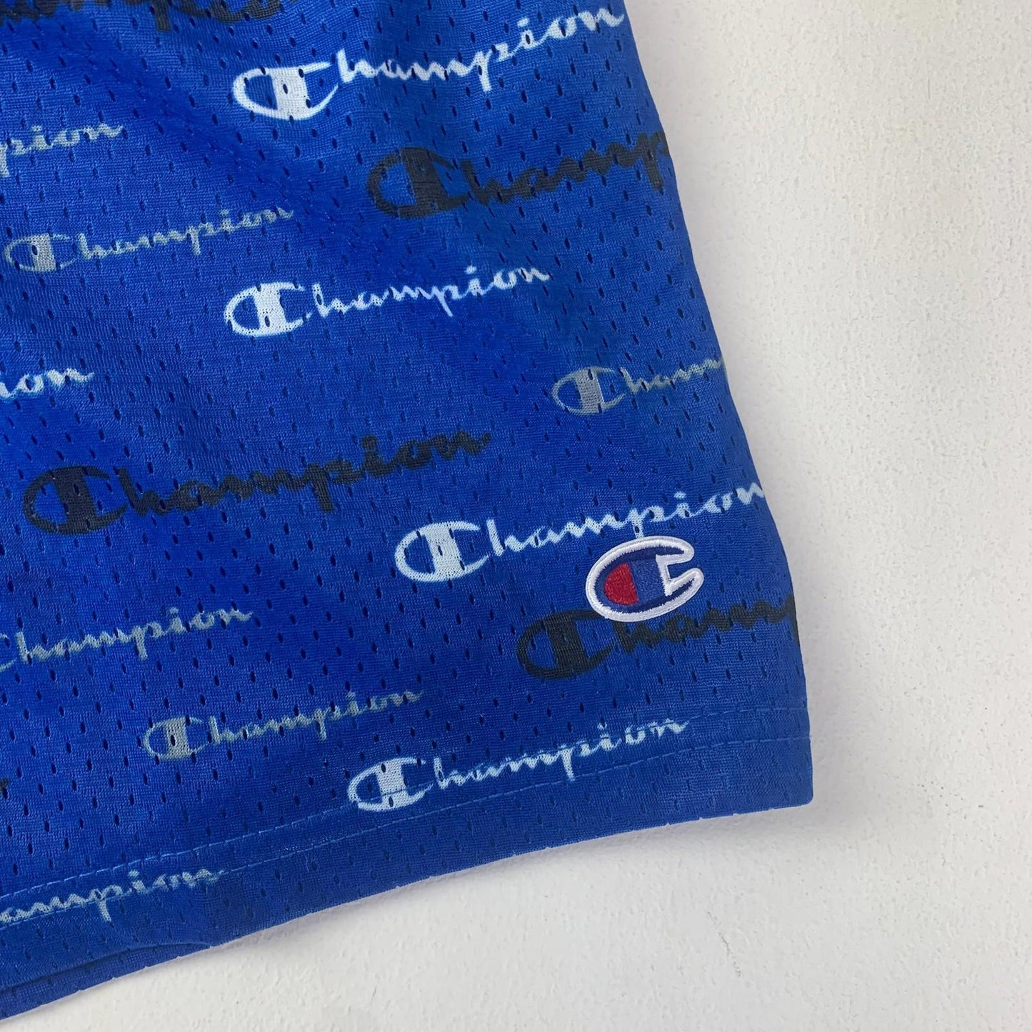 Champion Athletic Shorts All Over Print Mesh Blue Boys Large L