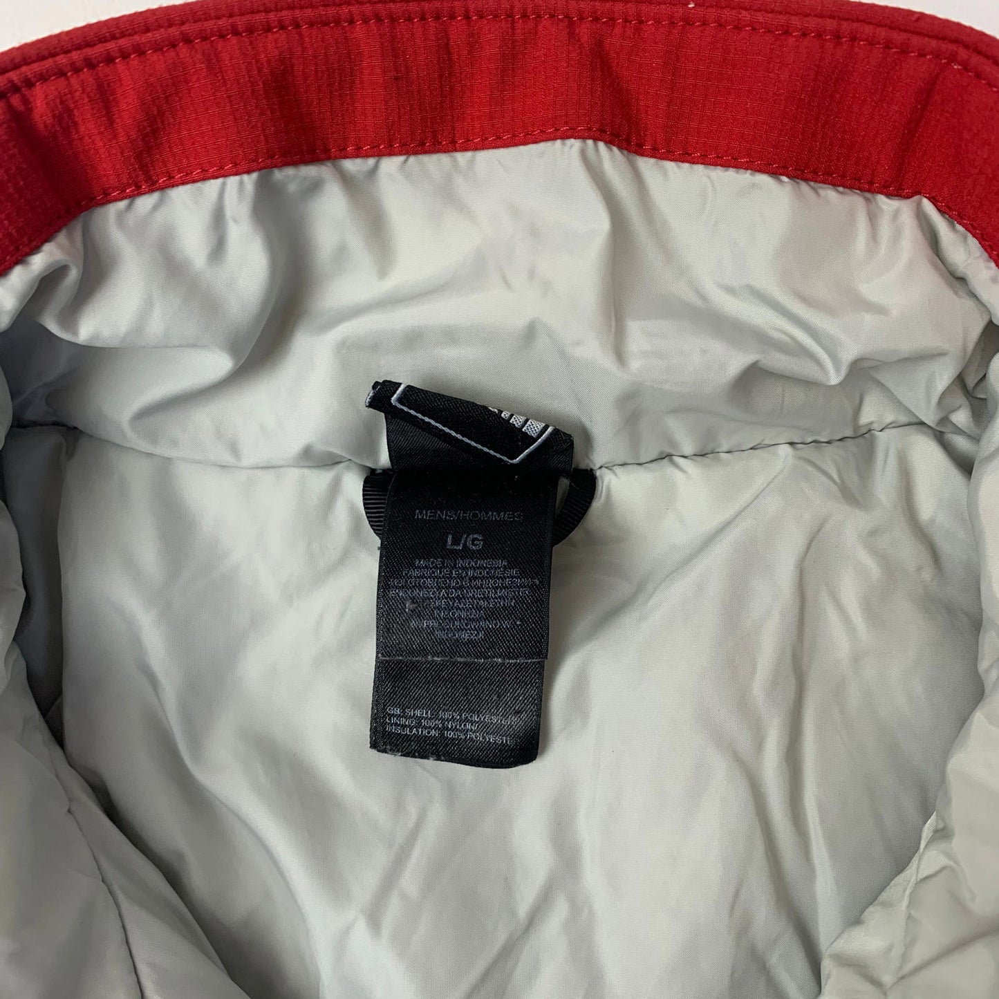 Mens THE NORTH FACE Padded Jacket / Large / Grey & Red