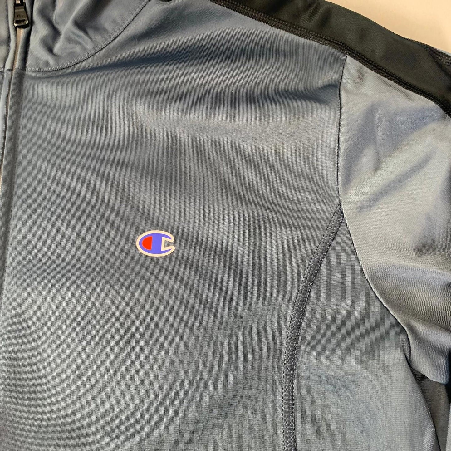 Champion Athletic Track Jacket Zip Up Blue Mens Large