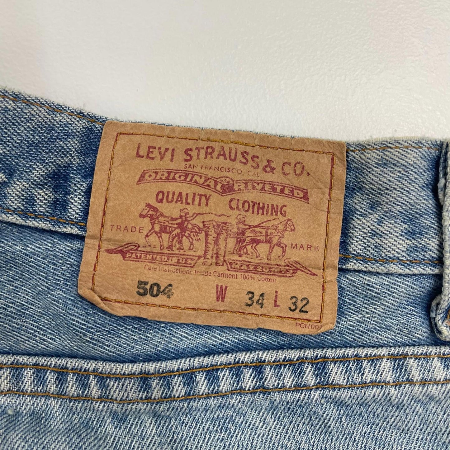 Levi's 501 Original Straight Leg Vintage Washed Denim Jeans Blue Mens W34 X L32