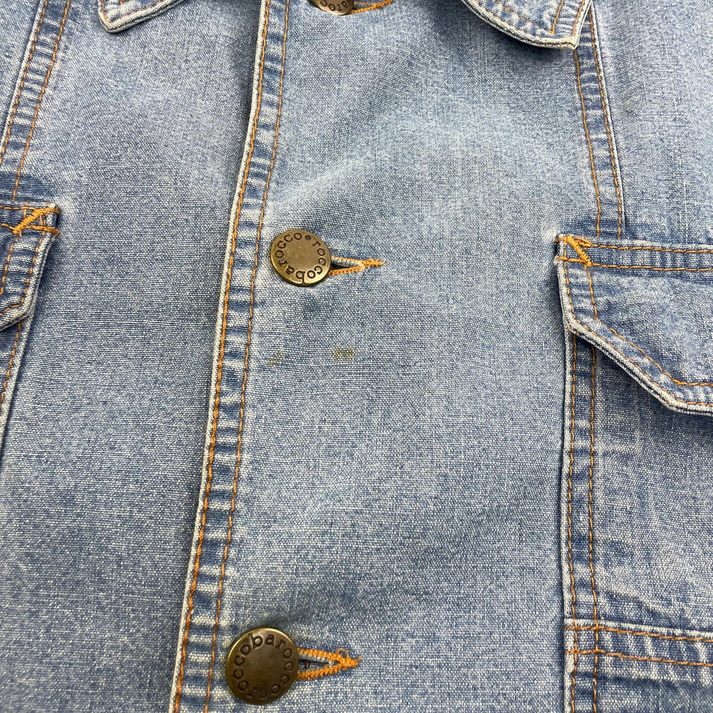 Vintage ROCCOBAROCCO Blue Denim Jacket , Size XL